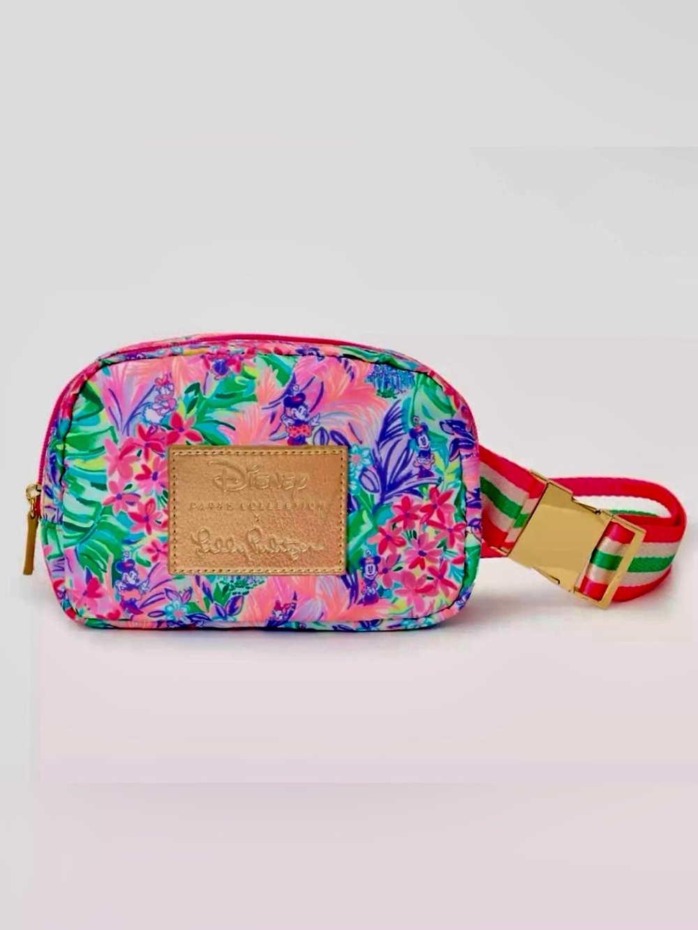 Lilly Pulitzer Disney Minnie Mouse Floral Crossbody with Gold Logo Patch